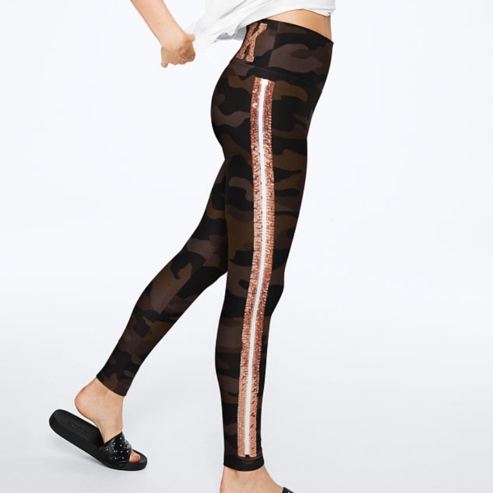 VS PINK leggings bling high waist camo